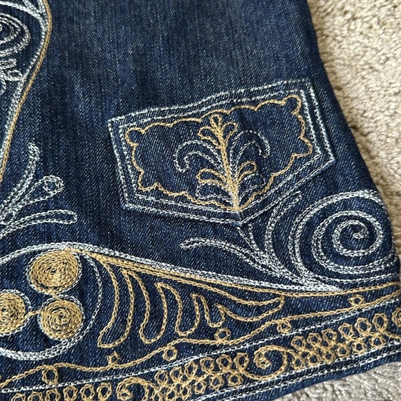 Coldwater Creek Denim Vest Embroidered Size Small - Picture 2 of 6